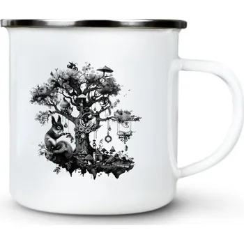 Veverka Strojmistr, černý potisk - Plechový hrnek VELKÝ 400ml (500 ml po okraj) - 400 ml