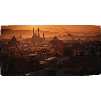 Osuška Sablio Ručník Barcelona Night Skyline - 50x100 cm