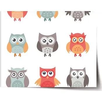 Plakát Sablio Plakát Sovy 2 - 120x80 cm
