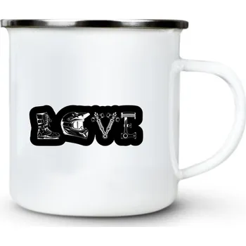 Pánské oblečení Láska k blátu - Plechový hrnek VELKÝ 400ml (500 ml po okraj) - 400 ml