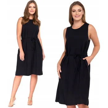 Dámské šaty Dámské Šaty s vázáním v pase a kapsami, viskóza MORAJ XL