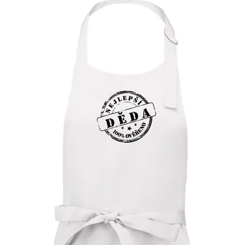Kuchyňská zástěra Razítko - nejlepší děda - Pánská zástěra na vaření - Univerzální velikost ( Bílá )