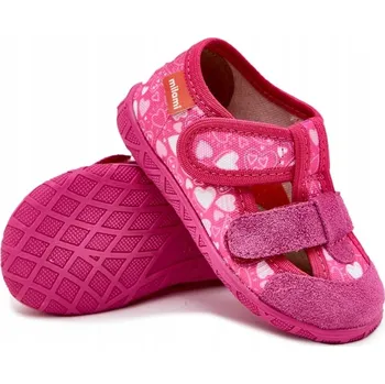 Dívčí obuv MILAMI pružné a lehké dětské papuče 118-br-27 Fuchsiová se srdíčky, velikost 28