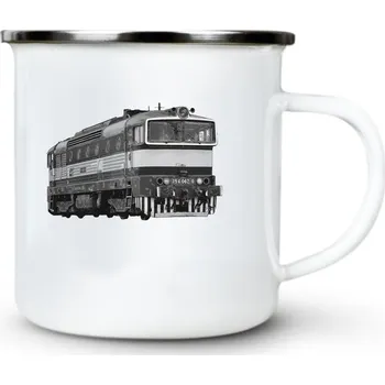 Lokomotiva řady 754 "Brejlovec", V6 - Plechový hrnek VELKÝ 400ml (500 ml po okraj) - 400 ml