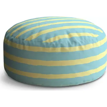 Taburet Sablio Taburet Circle Modrožluté pruhy: 38x48 cm