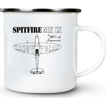 Pánská móda Spitfire MK IX - Plechový hrnek VELKÝ 400ml (500 ml po okraj) - 400 ml