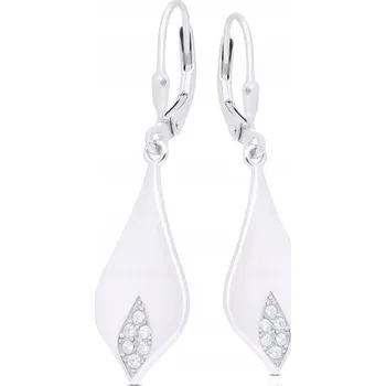 Náušnice Stříbrné náušnice visací náušnice štíhlé se zirkony pro ženy ryzost 925