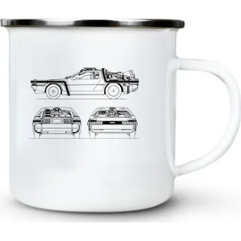 Back to the future, v7 - Plechový hrnek VELKÝ 400ml (500 ml po okraj) - 400 ml