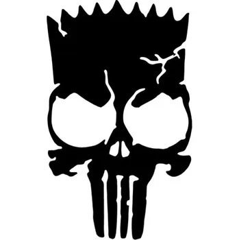 Samolepicí dekorace na vozidlo Samolepka bart skull na auto a motorku, tuning nálepka (6186)