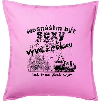 Polštář Nesnáším být sexy - vyvažečka - Polštář 50x50 - 50x50 - Pouze potah ( Růžová )