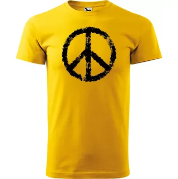 Pánské tričko Sablio Tričko s potiskem Mír na triku - žluté XL