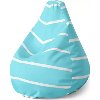 Sedací pytel Sablio Sedací vak Pear Bílé pruhy na modré - 70 x 95 x 15 cm