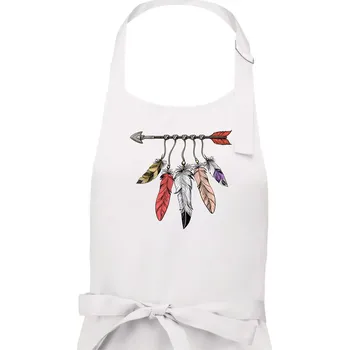 Kuchyňská zástěra Indiánský šíp - Dámská zástěra na vaření - Univerzální velikost ( Bílá )