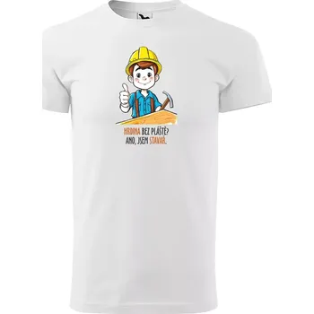 Pánské tričko Sablio Tričko s potiskem Ano, jsem stavař - bílé 5XL