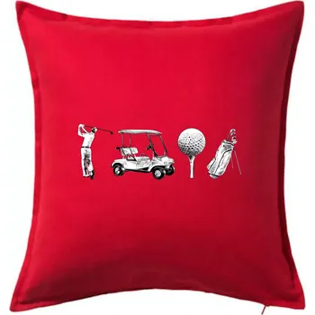 Polštář Golfový set - Polštář 50x50 - 50x50 - Včetně výplně ( Červená )