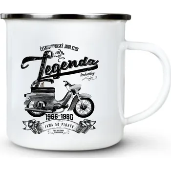 Jawa 50, Pionýr, Legendy techniky, V4 - Plechový hrnek VELKÝ 400ml (500 ml po okraj) - 400 ml