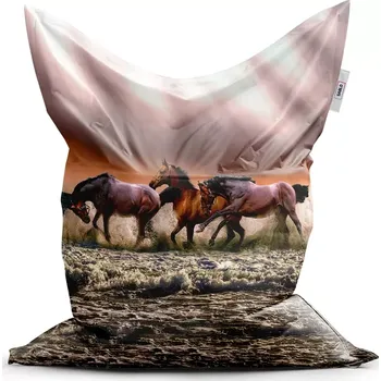 Sedací pytel Sablio Sedací vak Classic Koně ve vodě - 150x100 cm