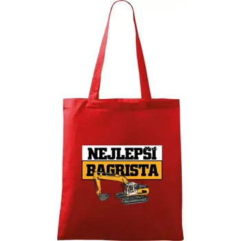 Nákupní taška Nejlepší bagrista - Taška bavlněná - 42 x 38 cm ( Červená )