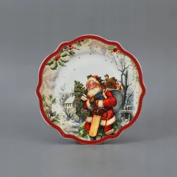 Vánoční dekorace 4 x Talířek dezertní Vánoční Mikuláš Sada