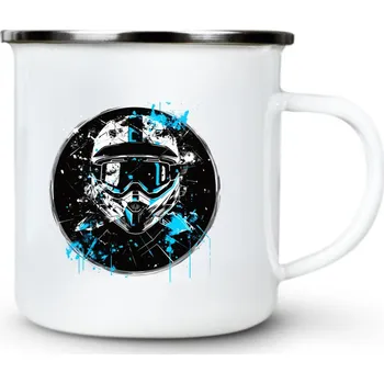 Pánská móda Helma. Enduro, Motocross, v6 - Plechový hrnek VELKÝ 400ml (500 ml po okraj) - 400 ml