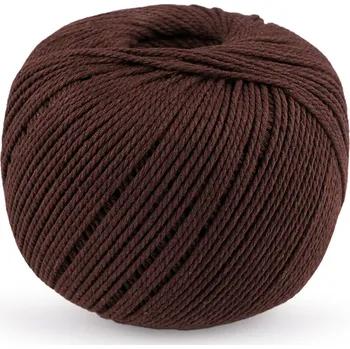 Příze Bavlněná příze macrame Ø2 mm rozčesávací, střední, 15 hnědá