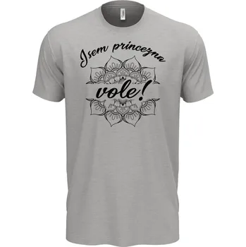 Triko Jsem princezna VOLE! Černý potisk - Super triko, moderní letní střih - 4XL