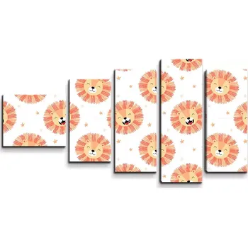 Obraz Sablio Obraz - 5-dílný Lvíčci - 100x60 cm