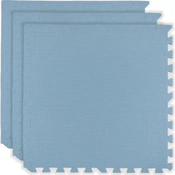 Pěnová podlahová hrací podložka HUMBI 180 × 60 cm, velké voděodolné puzzle, bezpečné, 3 ks, světle modrá