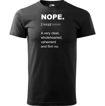 Sablio Tričko s potiskem NOPE - černé 5XL