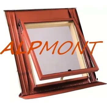 HPI univerzální světlík pro profilované střešní krytiny (sklo) 450x550mm Al Hliník RAL cihlová 8004 (Hliníkový světlík se skleněným zasklením sloužící k prosvětlení a provětrání nezateplených podkoví. Vhodný pro všechny profilované krytiny. Rozměry 450x55