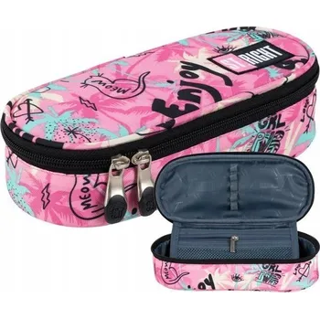 Penál PENÁL SUMMER RŮŽOVÝ PASTELOVÉ LÉTO PALMY GIRL PWR - ST.RIGHT