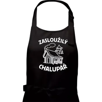 Kuchyňská zástěra Zasloužilý chalupář - Pánská zástěra na vaření - Univerzální velikost ( Černá )