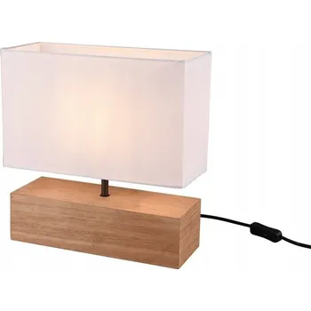 Lampička Stolní lampa noční dřevěná bílé stínidlo RL
