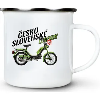 JAWA BABETTA 210/215 - ČESKOSLOVENSKÉ LEGENDY - z boku - Plechový hrnek VELKÝ 400ml (500 ml po okraj) - 400 ml