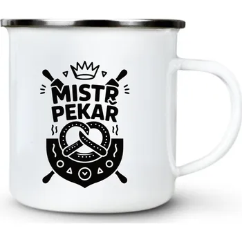 Mistr pekař, černý tisk - Plechový hrnek VELKÝ 400ml (500 ml po okraj) - 400 ml