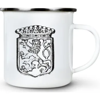 PRAGA V3S - logo černé - Plechový hrnek VELKÝ 400ml (500 ml po okraj) - 400 ml