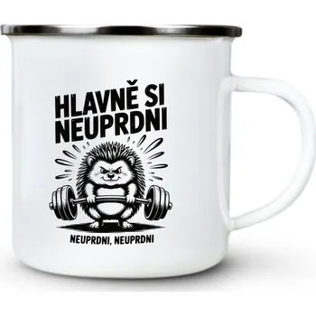 Hlavně si neuprdni, černý potisk - Plechový hrnek VELKÝ 400ml (500 ml po okraj) - 400 ml