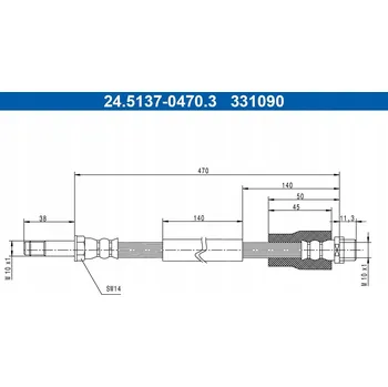 Brzdová hadice ATE 24.5137-0470.3 Flexibilní brzdová hadice