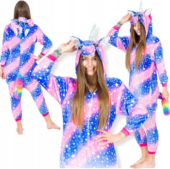 Karnevalový kostým Onesies kombinéza/ overal JEDNOROŽEC fialová velikost M