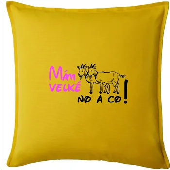 Polštář Mám velké kozy! No a co! - Polštář 50x50 - 50x50 - Pouze potah ( Žlutá )