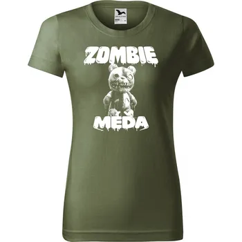Zombie méďa, V2, bílý potisk - Dámské tričko Basic - Nejoblíbenějí - 2XL