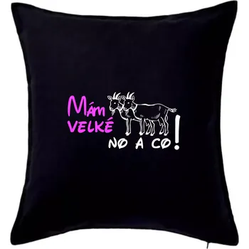 Polštář Mám velké kozy! No a co! - Polštář 50x50 - 50x50 - Pouze potah ( Černá )