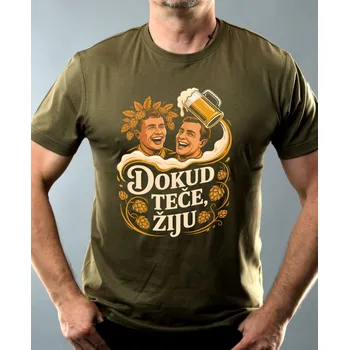 Dokud teče, žiju – pivo - Pánské tričko Basic - Nejoblíbenější - 2XL