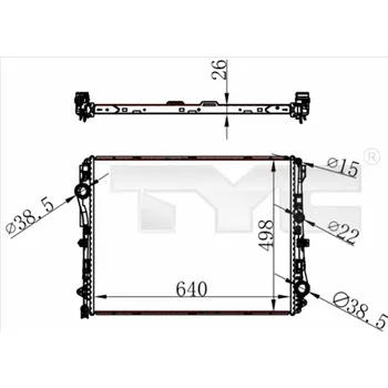 Chladič motoru TYC Chladič, chlazení motoru 721-0022 TYC 721-0022