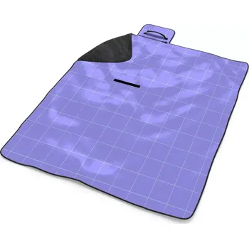 deka Sablio Plážová deka Čtvercový vzor fialové: 200x140 cm