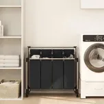 ZBXL XXL Koš na prádlo se 4 koši na třídění prádla - černo-šedý