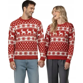 Podprsenka Červené vánoční svetry pro páry, vánoční norský set 1+1