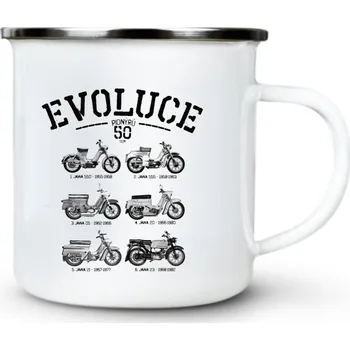 Jawa Pionýr - EVOLUCE - Plechový hrnek VELKÝ 400ml (500 ml po okraj) - 400 ml