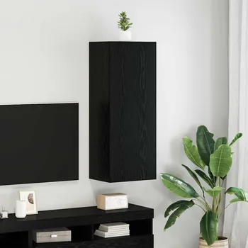 Televizní stolek vidaXL TV wall cabinet Černý dub 40,5 x 30 x 102 cm kompozitní dřevo