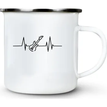 EKG kytara, kytarový puls - Plechový hrnek VELKÝ 400ml (500 ml po okraj) - 400 ml